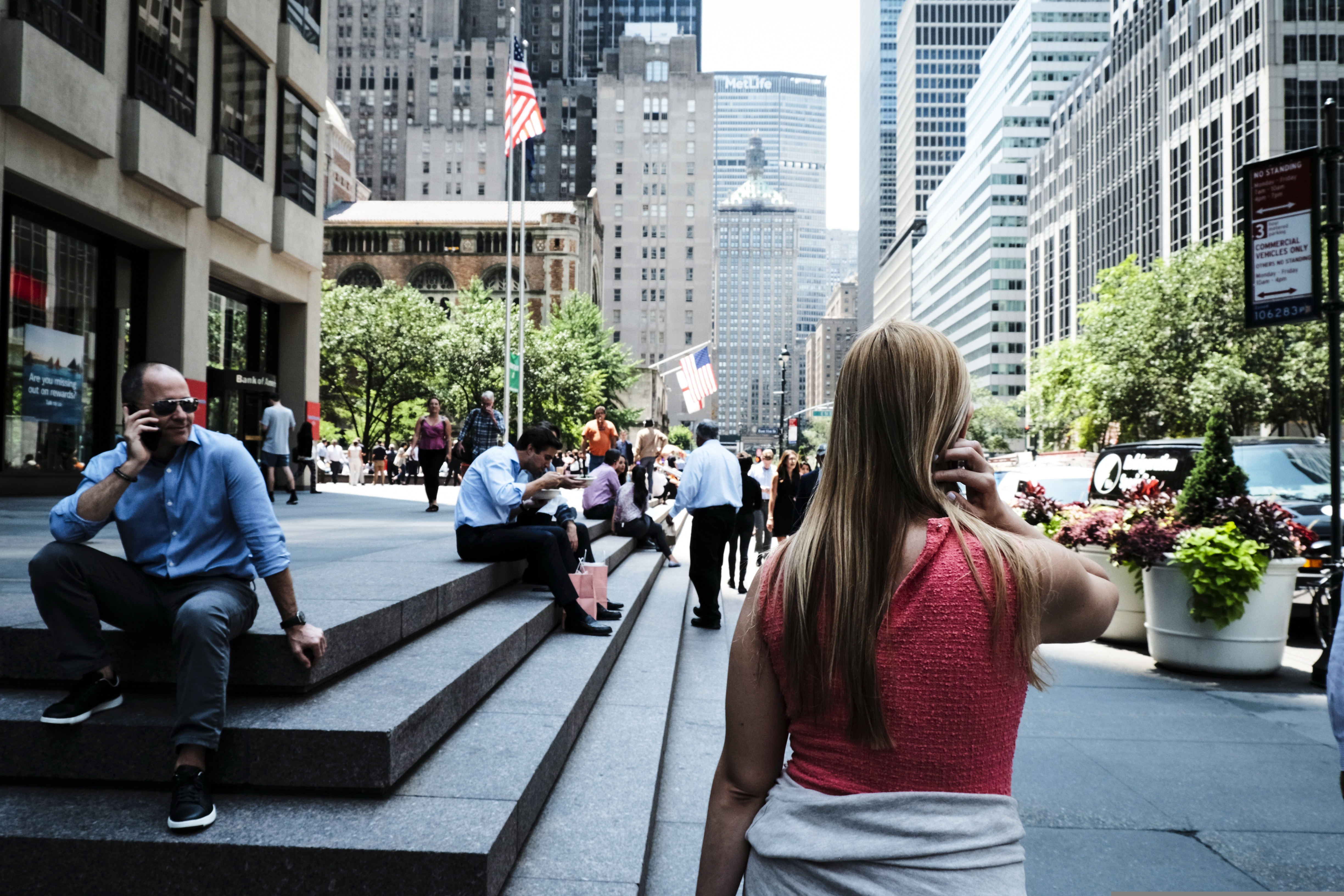 New York City street, business district
